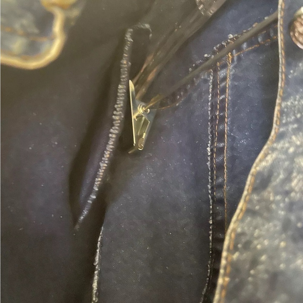 Vintage Denim Western Shirt Floral Embroidered Button Up Small Y2K - Picture 8 of 8